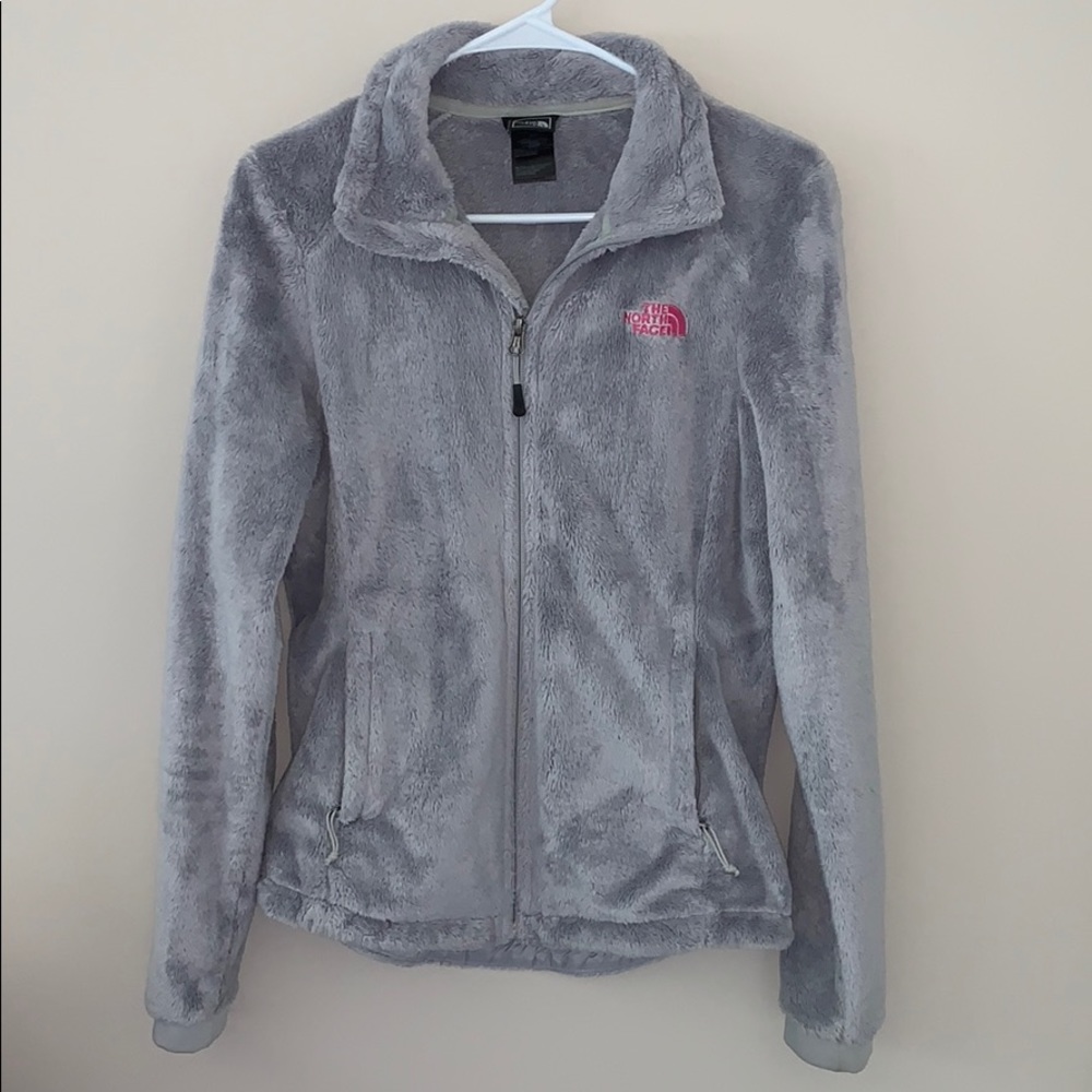 Light Gray Fleece/ Furry North Face Jacket